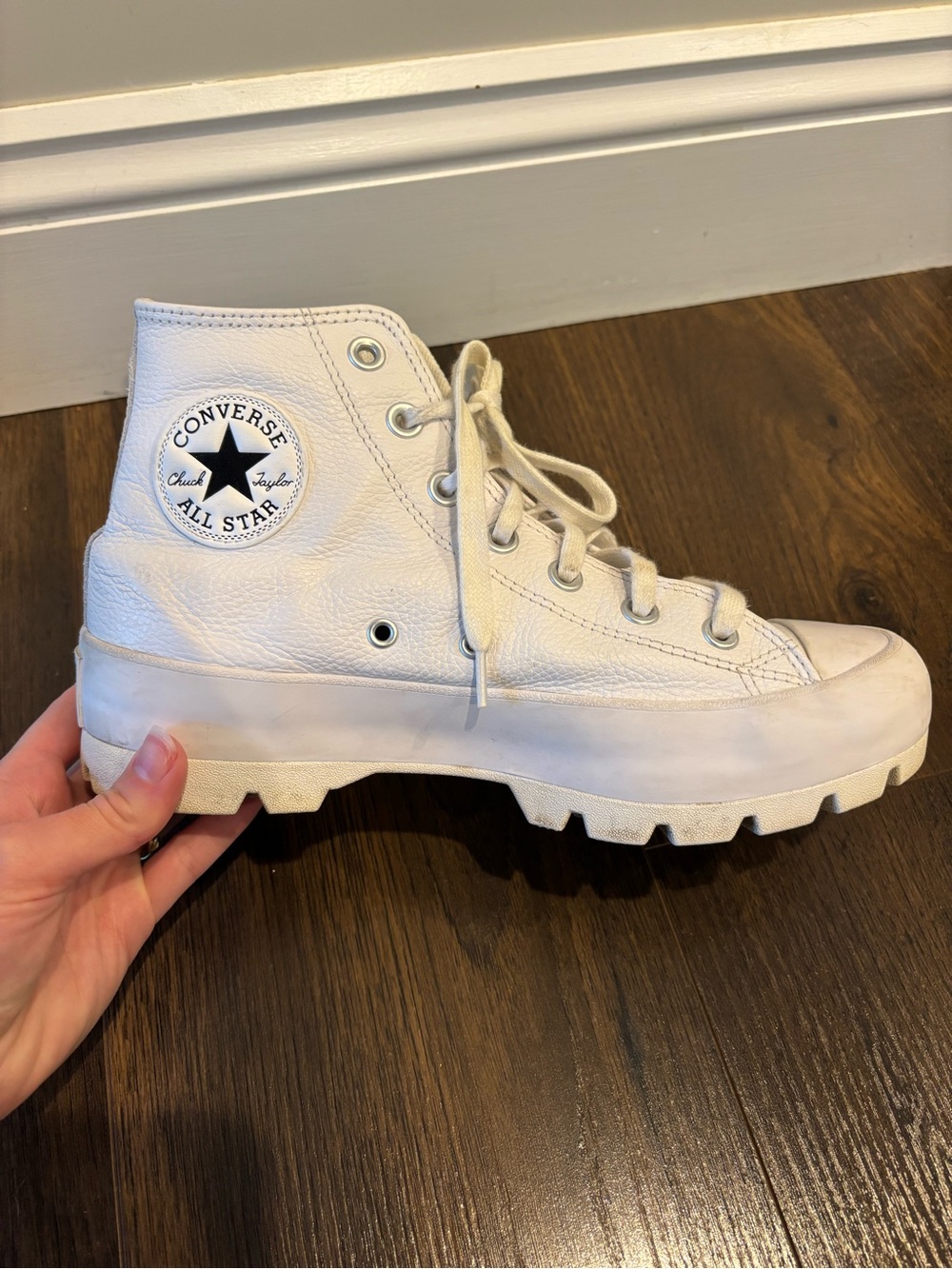 Converse All Star Women’s White Leather High-Top Sneaker